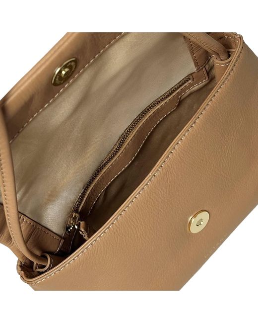 BELYSA Natural Neutrals Roberta Camel Leather Clutch