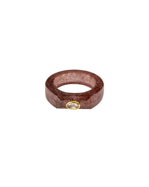 Lavani Jewels Brown Mulberry Strawberry Quartz Ring Medium Size