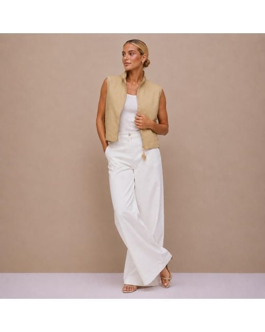 House of Laines London Natural Neutrals Laines Couture Cropped Trench Gilet