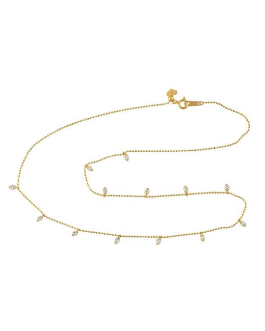 Artisan White Pear Shape Diamond Station Necklace