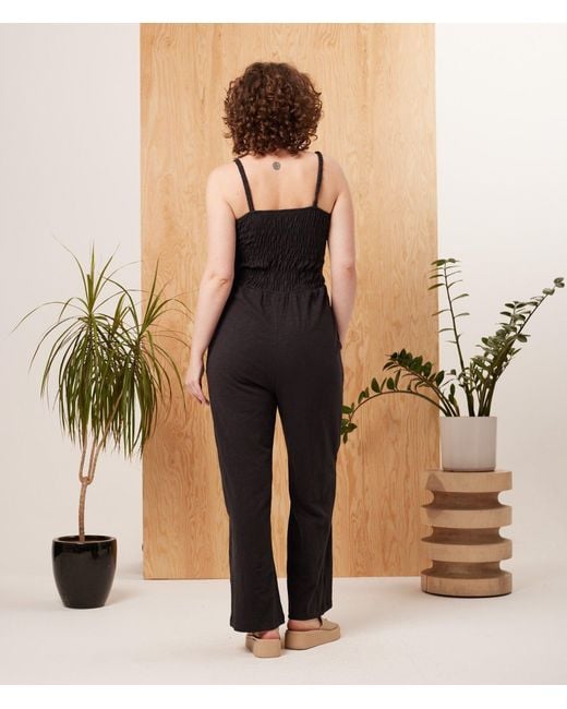 Known Supply Black Smocked Jumpsuit