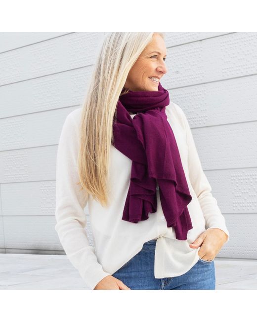tirillm Purple Alfie Large Cashmere Scarf