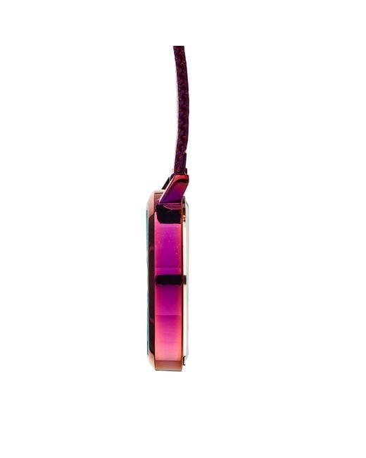 Bermuda Watch Company Annie Apple Meraki Silver & Purple Mesh Nurse Fob Watch