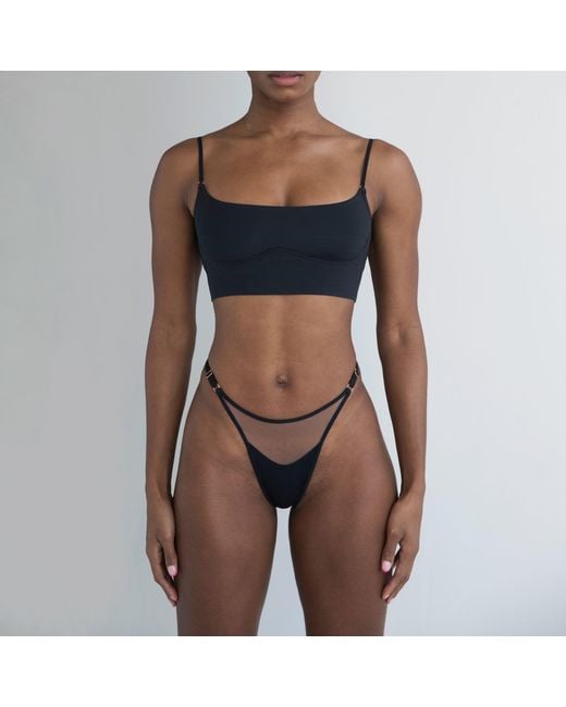 MONIQUE MORIN LINGERIE Blue Core Ajustable Thong
