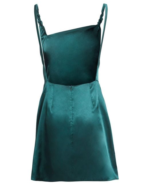 Sarvin Green Backless Mini Dress