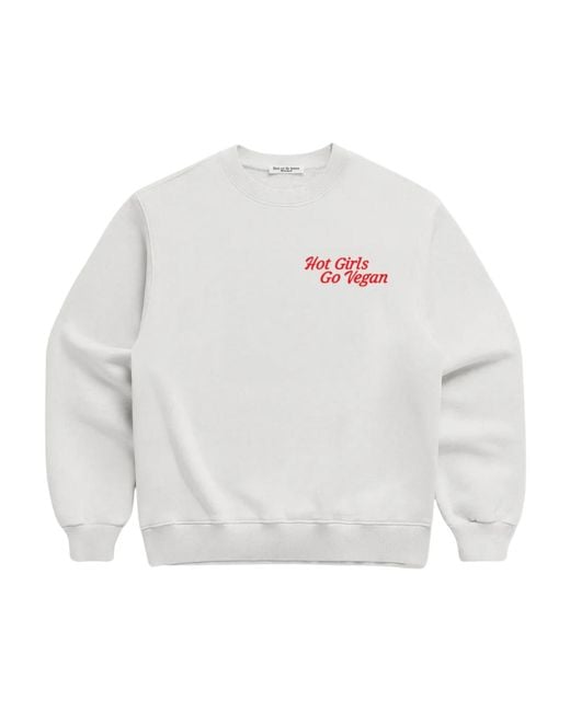 Dont Eat the Homies White Hot Girls Go Vegan Crewneck