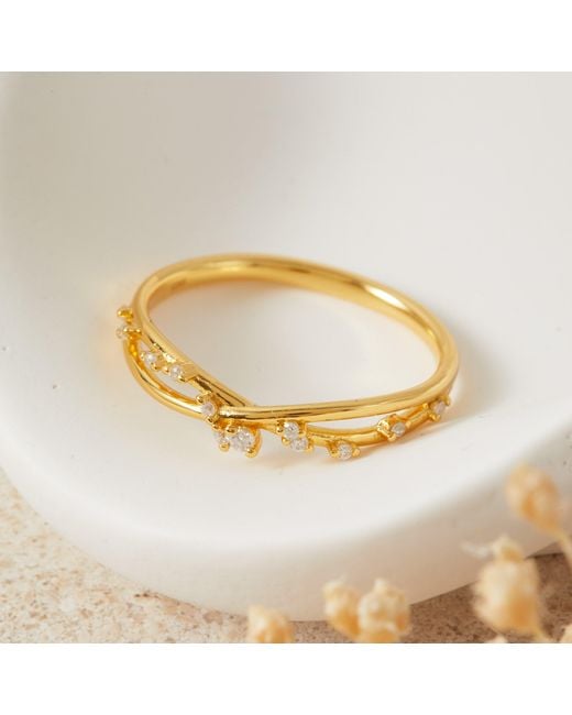 Esterah Yellow Twist Cz Ring