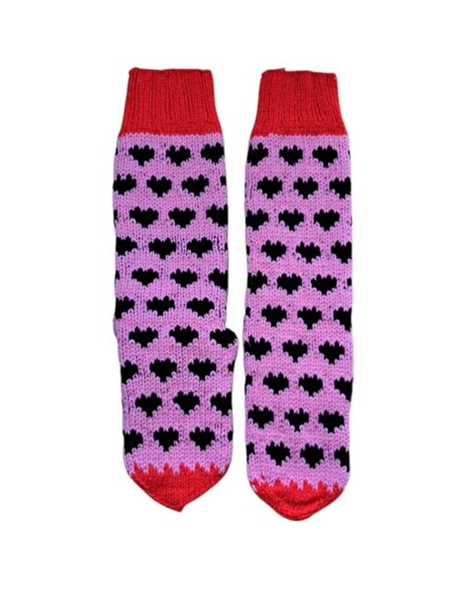 Springmoonatelier Red Handmade Wool-- Hat, Gloves And Socks Set