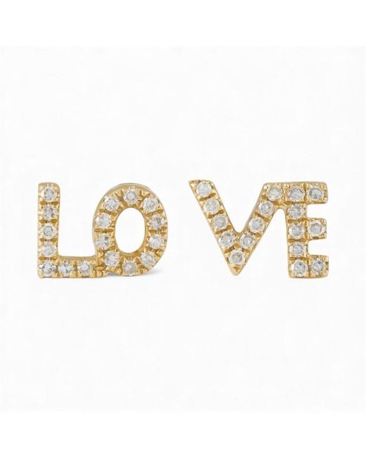 Neshi Designs Metallic Love Diamond Stud Earrings