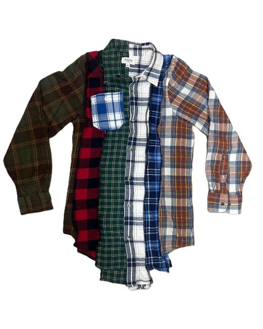 Zasta Studio Blue Deconstructed Flannel Shirt O for men