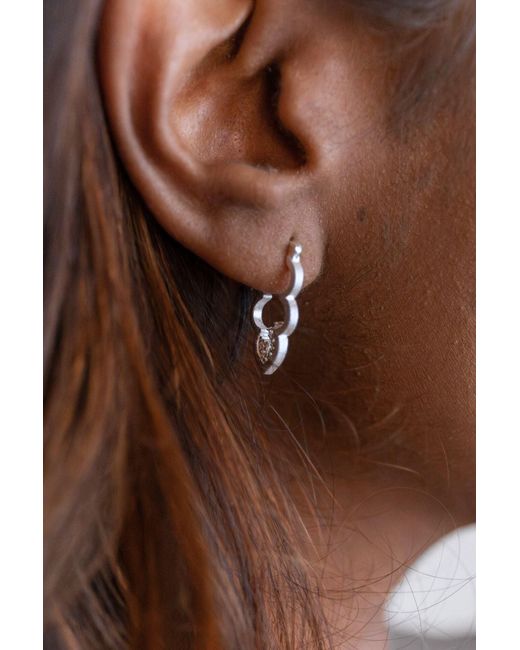 Claire Hill Designs Metallic Sparkly Cloud Hoop Earrings