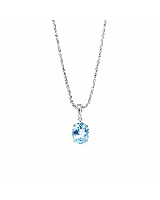 NASI SILVER Blue Crystalis Dancer Dangling Ring- Topaz