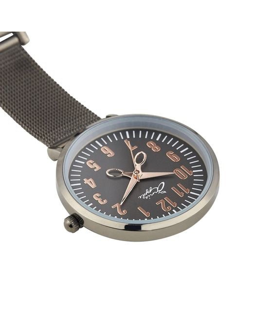 Bermuda Watch Company Gray Annie Apple Rose & Gunmetal Mesh Nurse Fob Watch