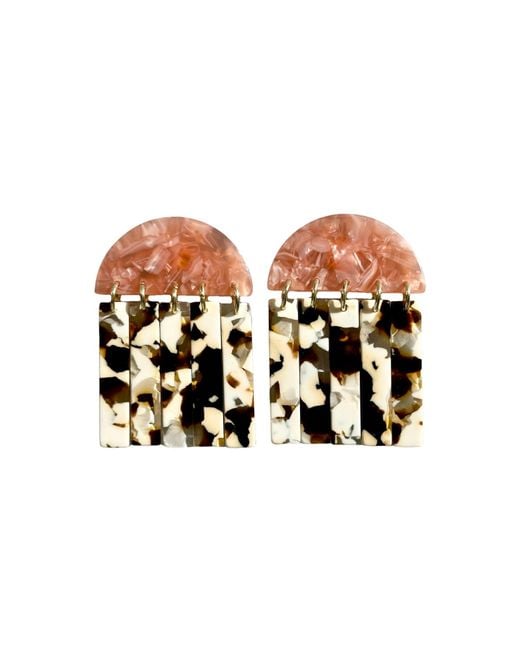 CLOSET REHAB Multicolor Neutrals Fringe Earrings