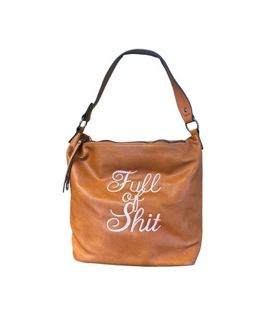 Lilly Loves Brown Vegan Leather Full Of Shit Bag