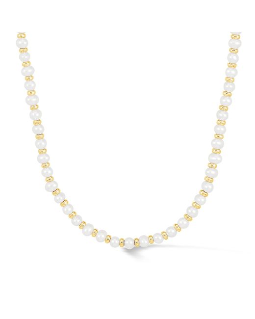 Dower & Hall Metallic Timeless White Pearl Halo Necklace