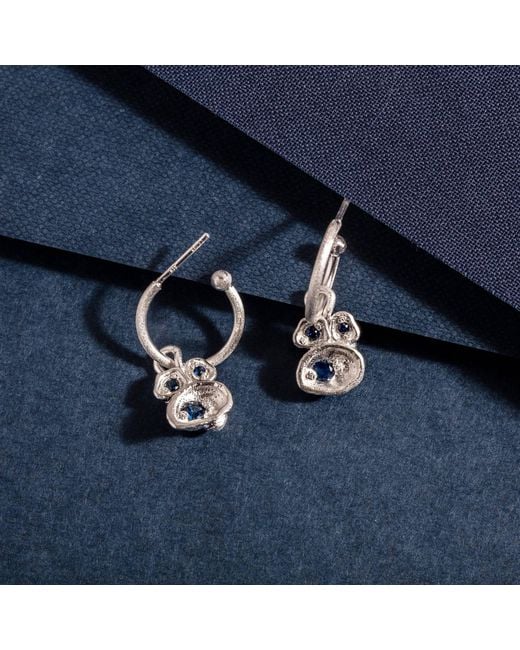 Claire Hill Designs Blue Sapphire Lichen Hoop Earrings