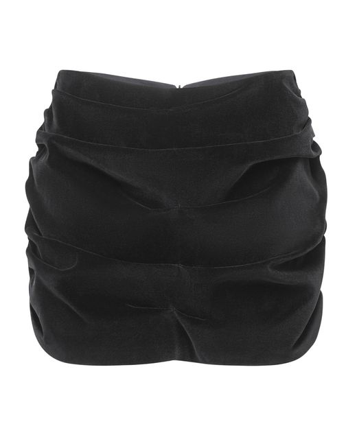 Serotoninn Black Velvet Draped Mini Skort