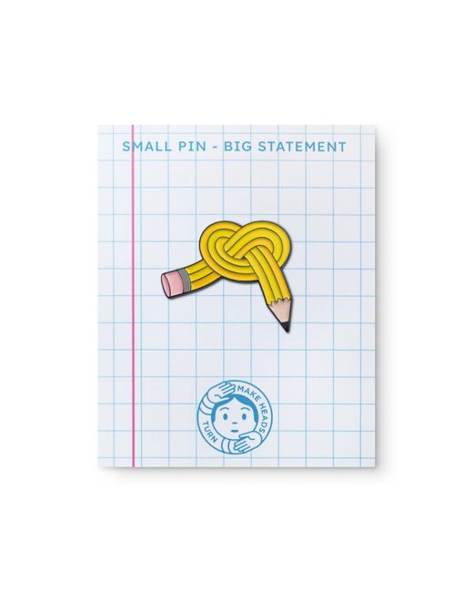 Make Heads Turn Yellow Enamel Pin Creative Block