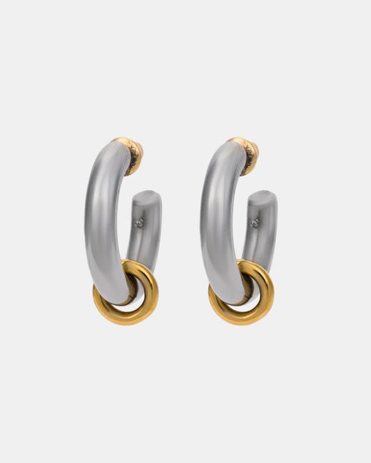 Kybele Studio White Mini Dual Tone Hoops