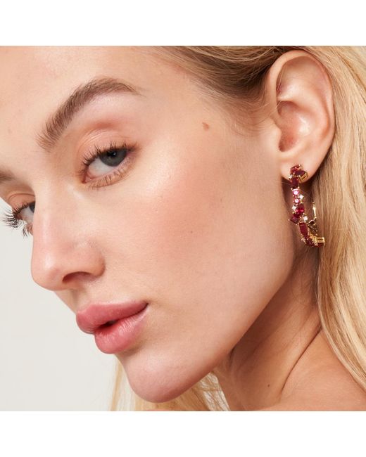 Juvetti Pink Ruby And Diamond Rose Lanna Earrings