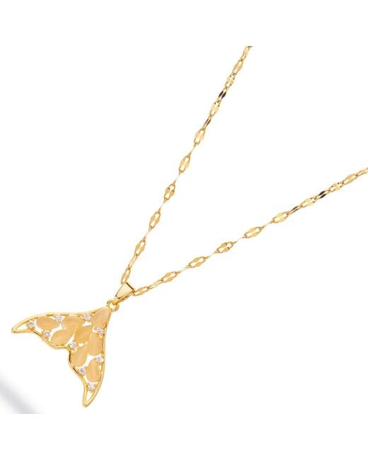 Ebru Jewelry Metallic Mystic Mermaid Tail Pendant Necklace