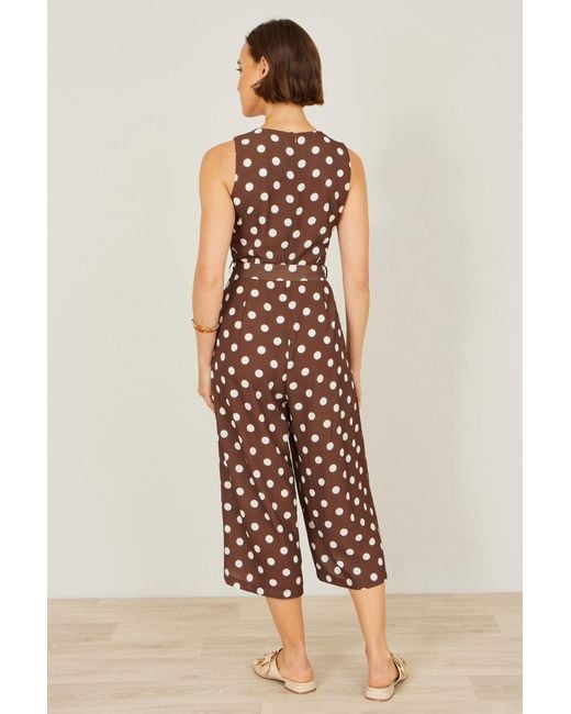 Yumi' Red Polka Dot Culotte Jumpsuit
