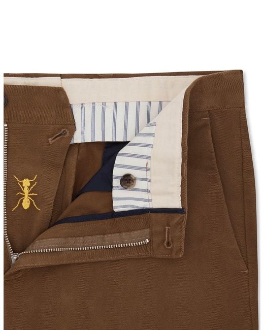 Gresham Blake Brown Cotton Stretch Chino for men
