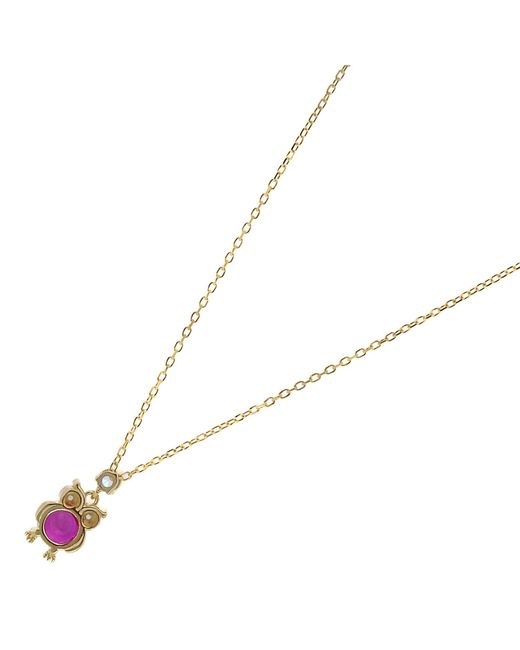 Ebru Jewelry Metallic Ruby Owl Necklace