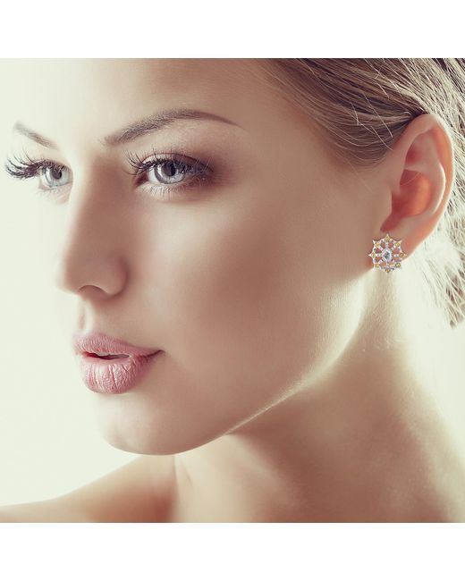 Artisan Metallic 18K Ice Diamond & Diamond Star Earrings