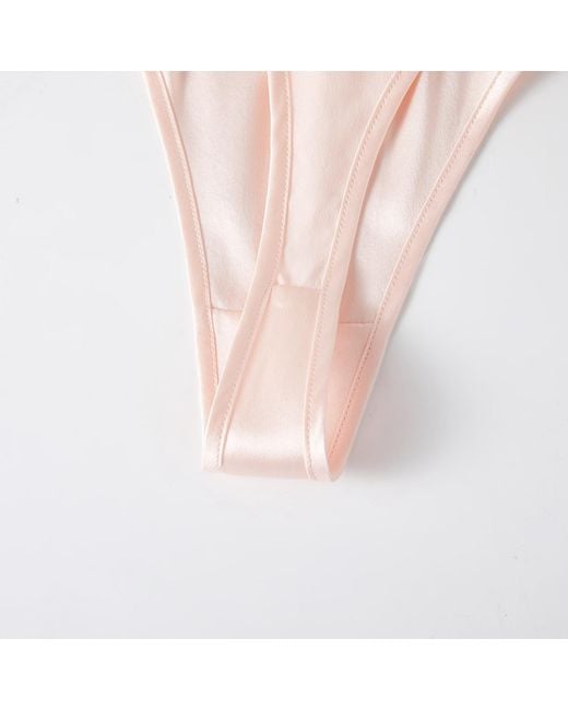 Soft Strokes Silk Pink Set Of Two Pure Mulberry Silk T-String Panties