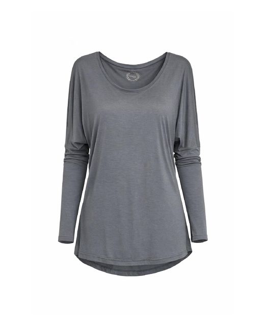 Conquista Gray Relaxed Long-Sleeve Essential Top
