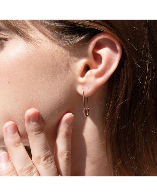 Spero London Pink Sterling Safety Pin Earrings