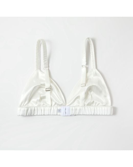 Soft Strokes Silk White Classic Pure Silk Bralette