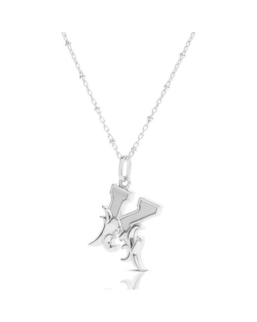 Kasun Metallic Solid K Initial Necklace With Mother Of Pearl
