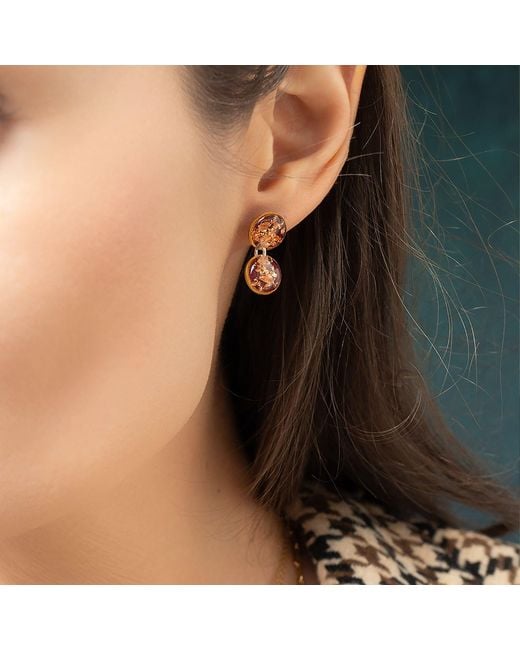 Kate Koel Multicolor Rouge Two-Circle Stud Earrings