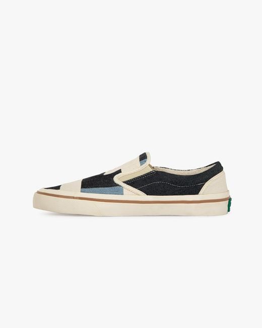 Springa | Unique Vulcanized Sneakers Italian Handmade Blue Son Selvagedge Denim Checked Sneakers for men
