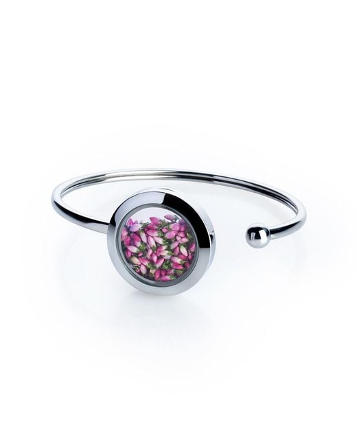 My Little Nature Multicolor Bohemian Cuff Bracelet With Natural Scottish Heather Flowers – Floral Jewelry Collection