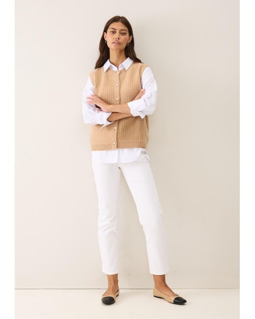 Loop Cashmere Natural Neutrals Textured Waistcoat