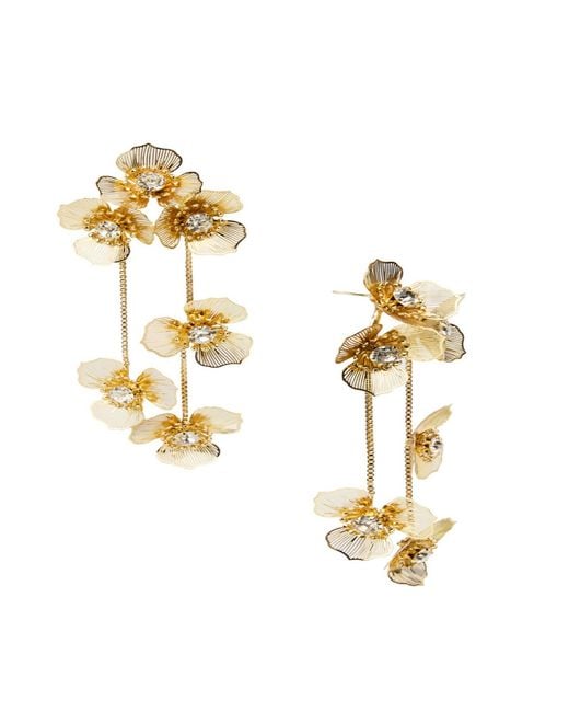 Saachi Metallic Flower Metal Drop Earring