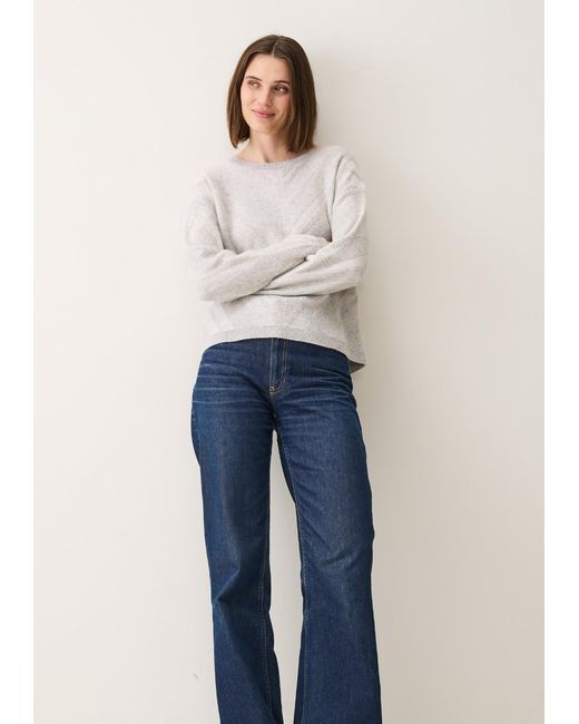 Loop Cashmere Gray Textured Chevron Sweater