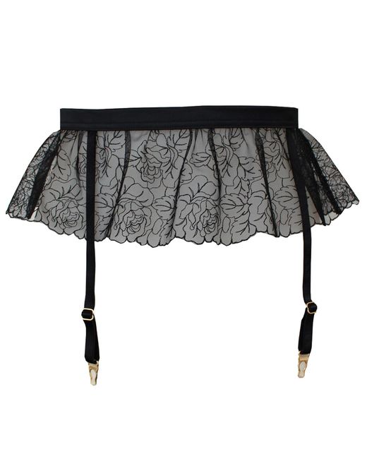 Tallulah Love Black Midnight Rose Skirt Suspender
