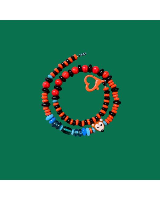 Desert Lobby Red Foxy – Playful & Glass Necklace With Handmade Murano Fox Charm