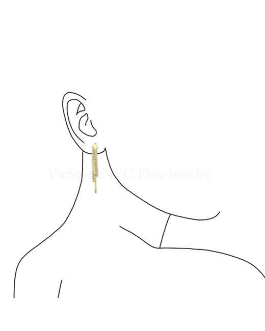 VicStoneNYC Fine Jewelry Metallic Beautiful Opal Chain Dangle Earrings
