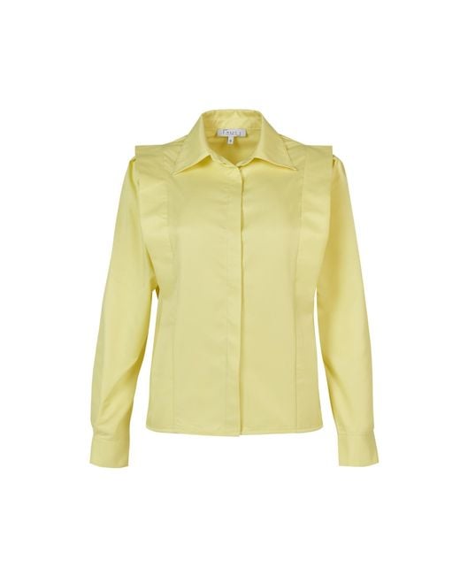 Maan Istanbul Yellow Shirt With Hidden Buttoned Flywheel Detail