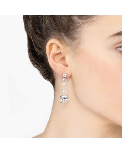 Latelita London White Angelina Moissanite Drop Earrings