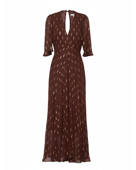 Rose & Nancy Brown Talia Chocolate Burgundy Sparkle Maxi Dress