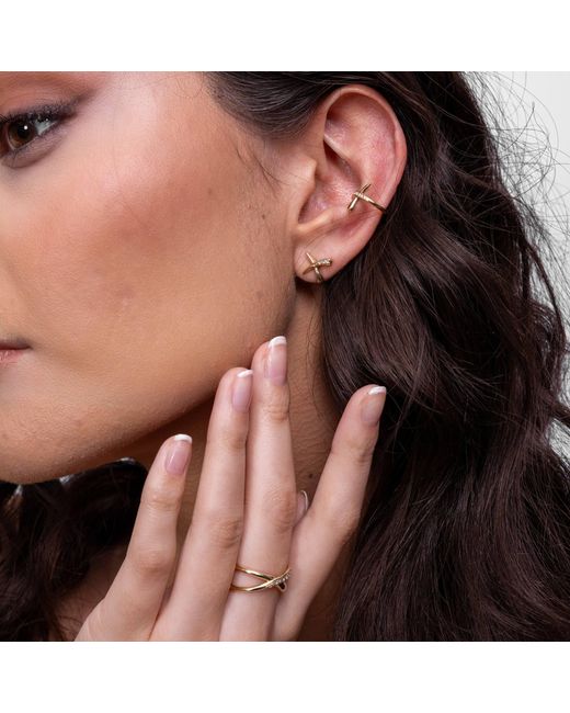 Lucy Quartermaine Metallic Solid Bliss Studs With Graded Diamonds