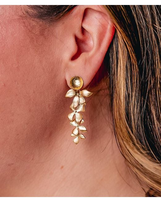 Loni Paul Jewelry Metallic Cascading Orchid Earrings