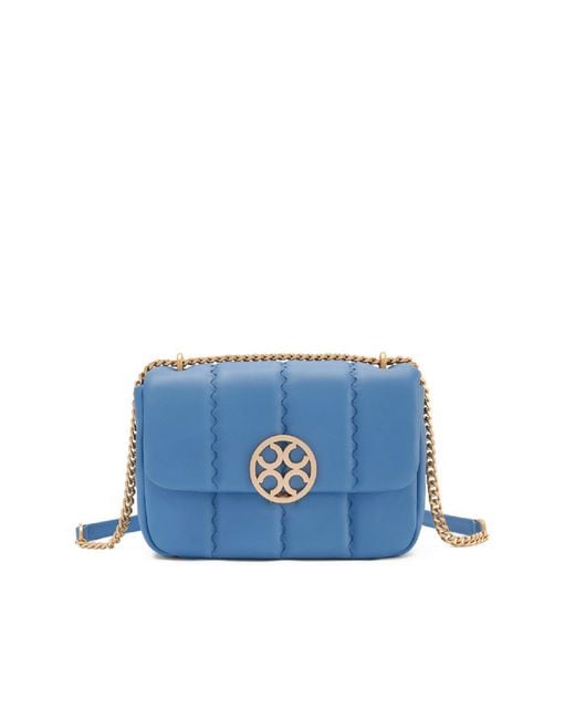Orange Cube Blue Square Stitch Flap Bag